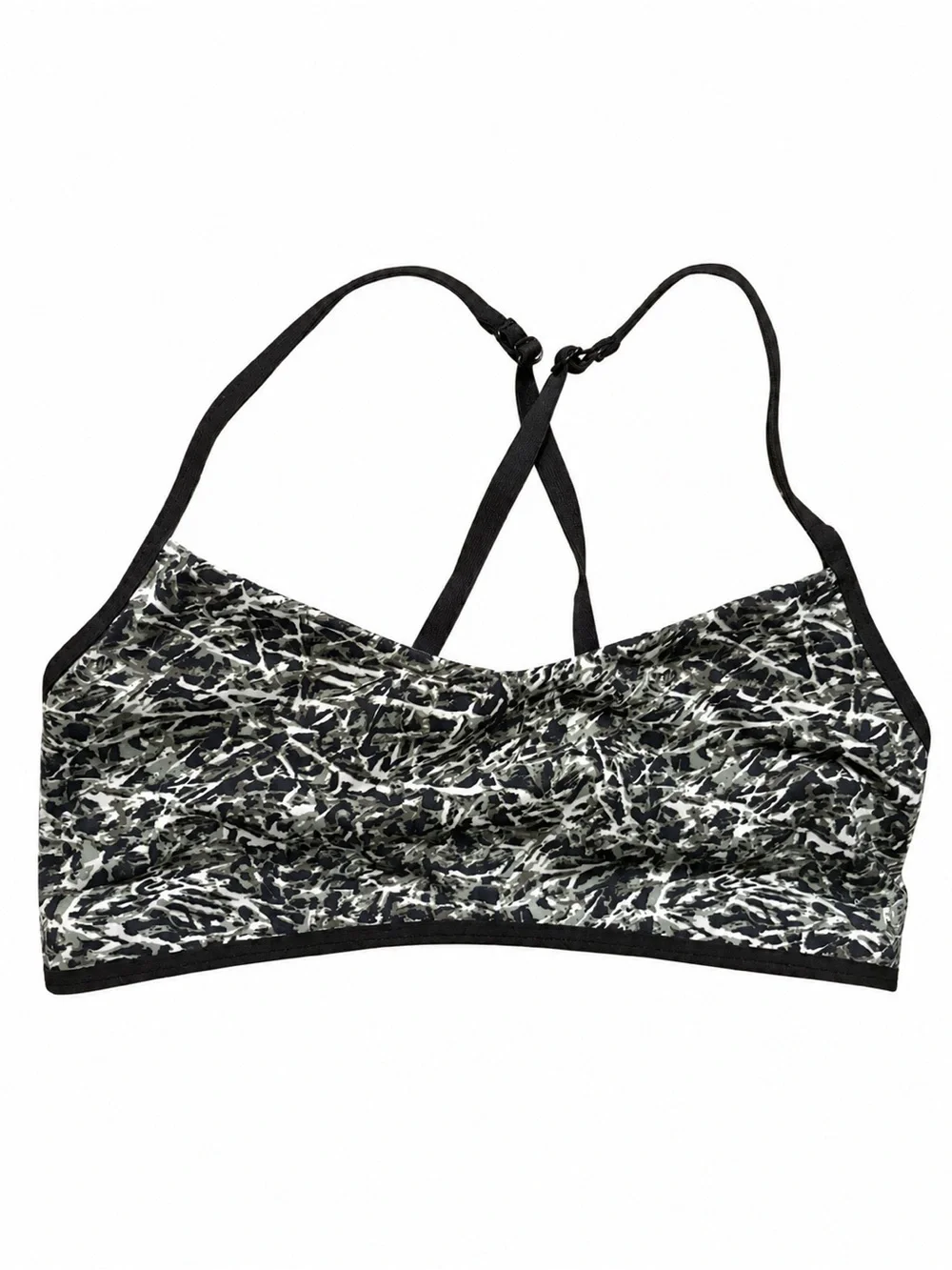 Lululemon Hot Spell Bra Mini Ripple Desert Olive Fatigue Green Black Size 6